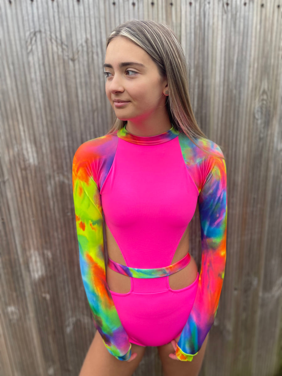 Bella Leotard Neon Pink Mystical Acrotastic Dancewear