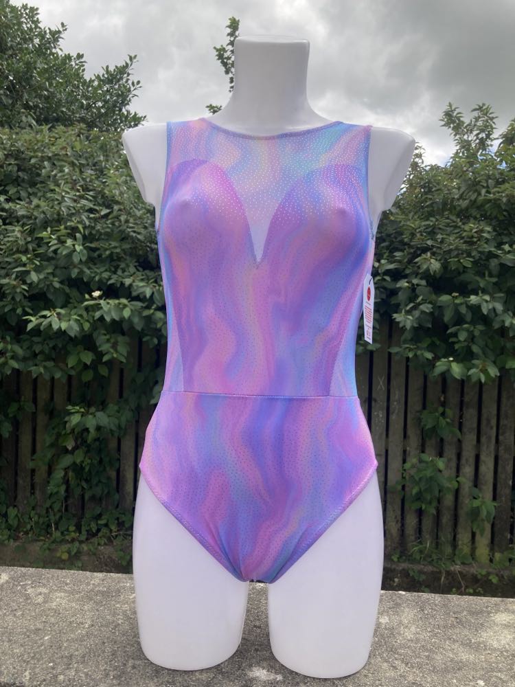 Lydia Leotard - Rainbow Glitter mesh (11 - 12)