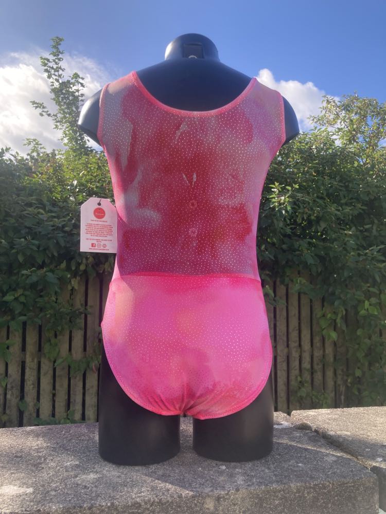 Lydia Leotard - Pink Glitter mesh (7 - 8)