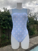 Flossy Leotard - Blue Polka Dot *slight imperfection* (11 - 12)