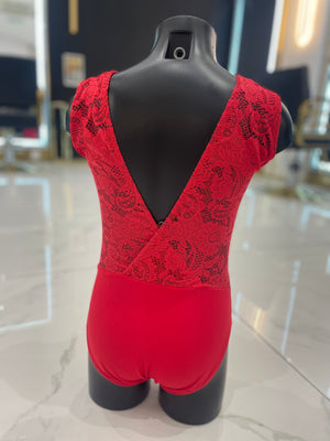 
            
                Load image into Gallery viewer, Flossy Leotard - Red Lace
            
        