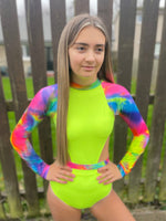 Bella Leotard - Neon Yellow/Mystical - Adult Small (SAMPLE)