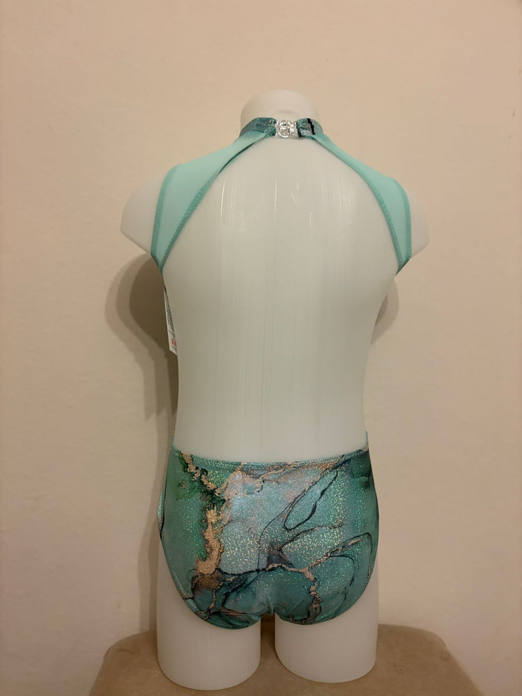 Phoebe leotard - Spearmint marble - Age 5-6 – Acrotastic Dancewear