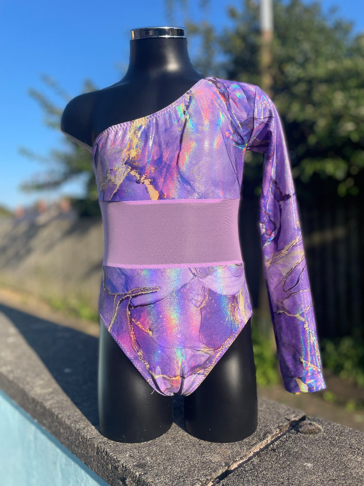 Serenna Leotard - Purple Marble - Age 9-10