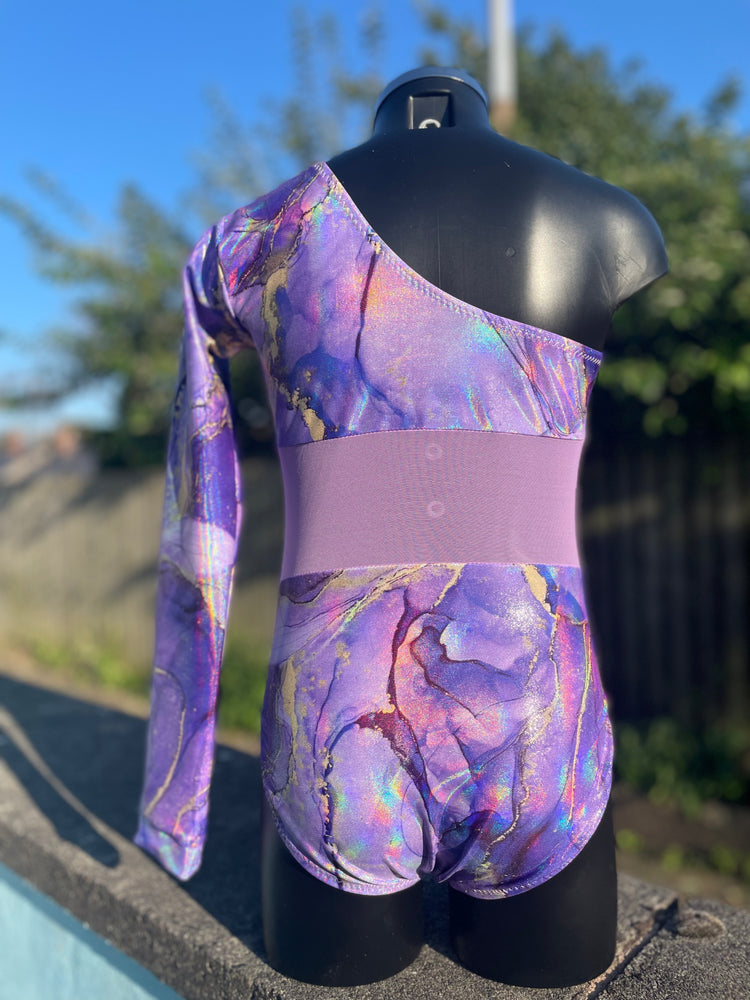 Serenna Leotard - Purple Marble - Age 9-10