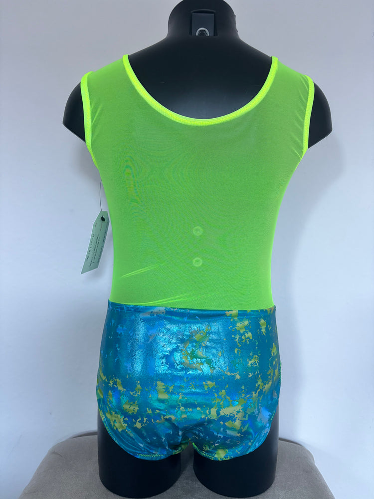 Jemma Leotard - Teal/Lime - Age 9-10