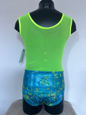 Jemma Leotard - Teal/Lime - Age 9-10