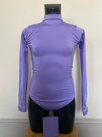 Long Sleeved Plainwear Leotard & Pony cone - Age 11-12 - Shiny Lilac